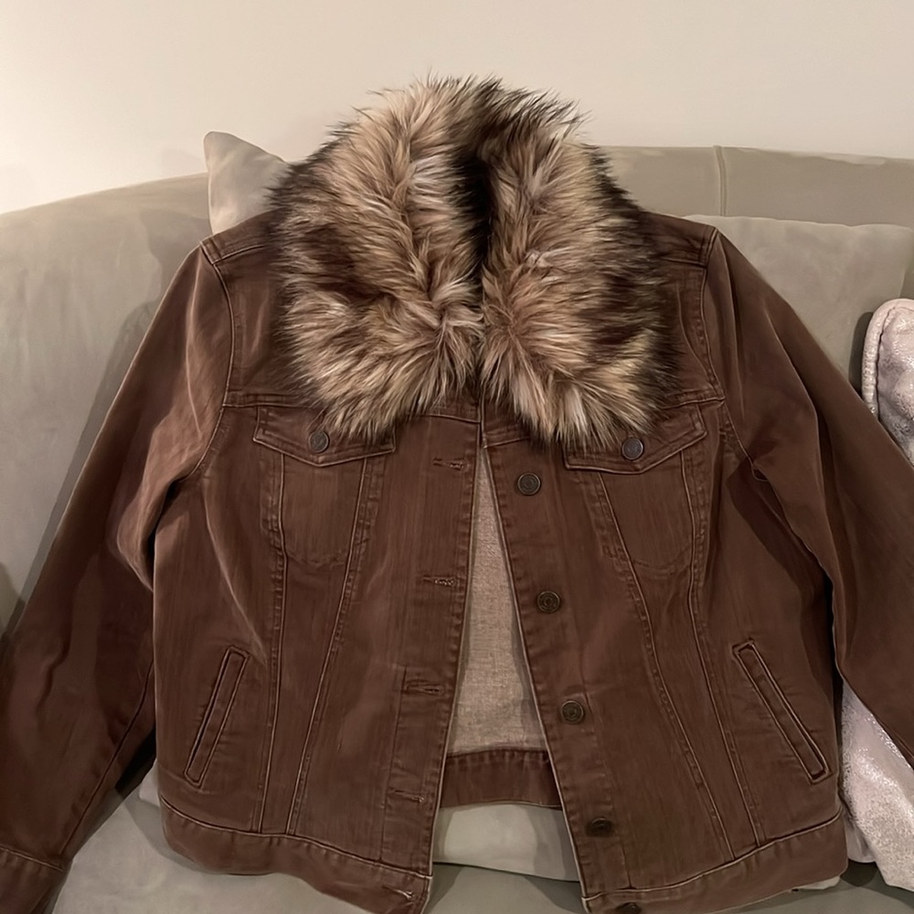 2 piece Lauren Ralph Lauren brown/taupe denim outfit.